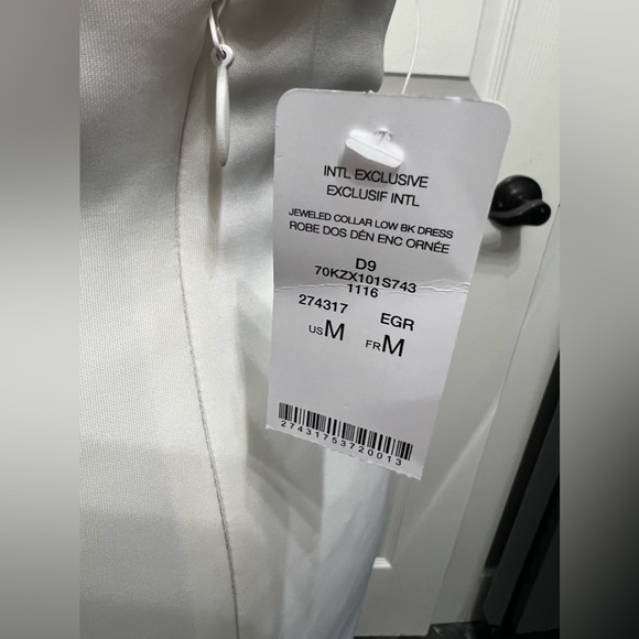 Bebe Mini White Halter Dress with Gold Jeweled Collar Lowback - Picture 8 of 14